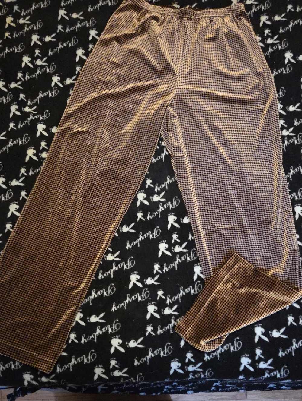 Coldwater Creek Brown & Black Micro-Check Lounge Pants